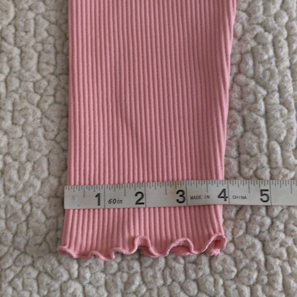 Nux Size Medium Pink Ribbed Ruffle Hem Leggings - Picture 4 of 11